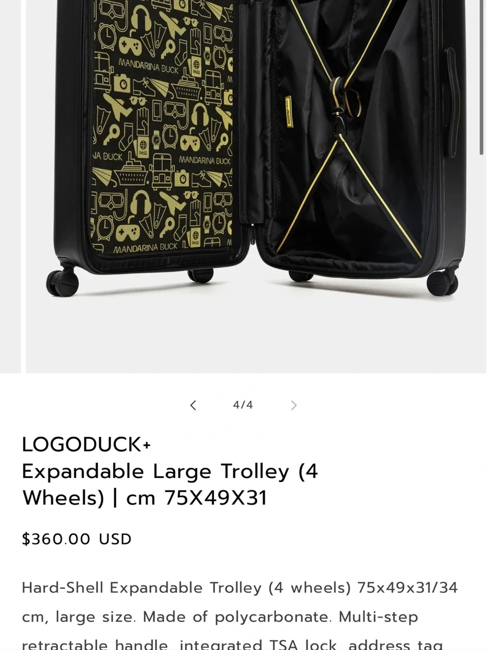 Mango Duck Black Suitcase
